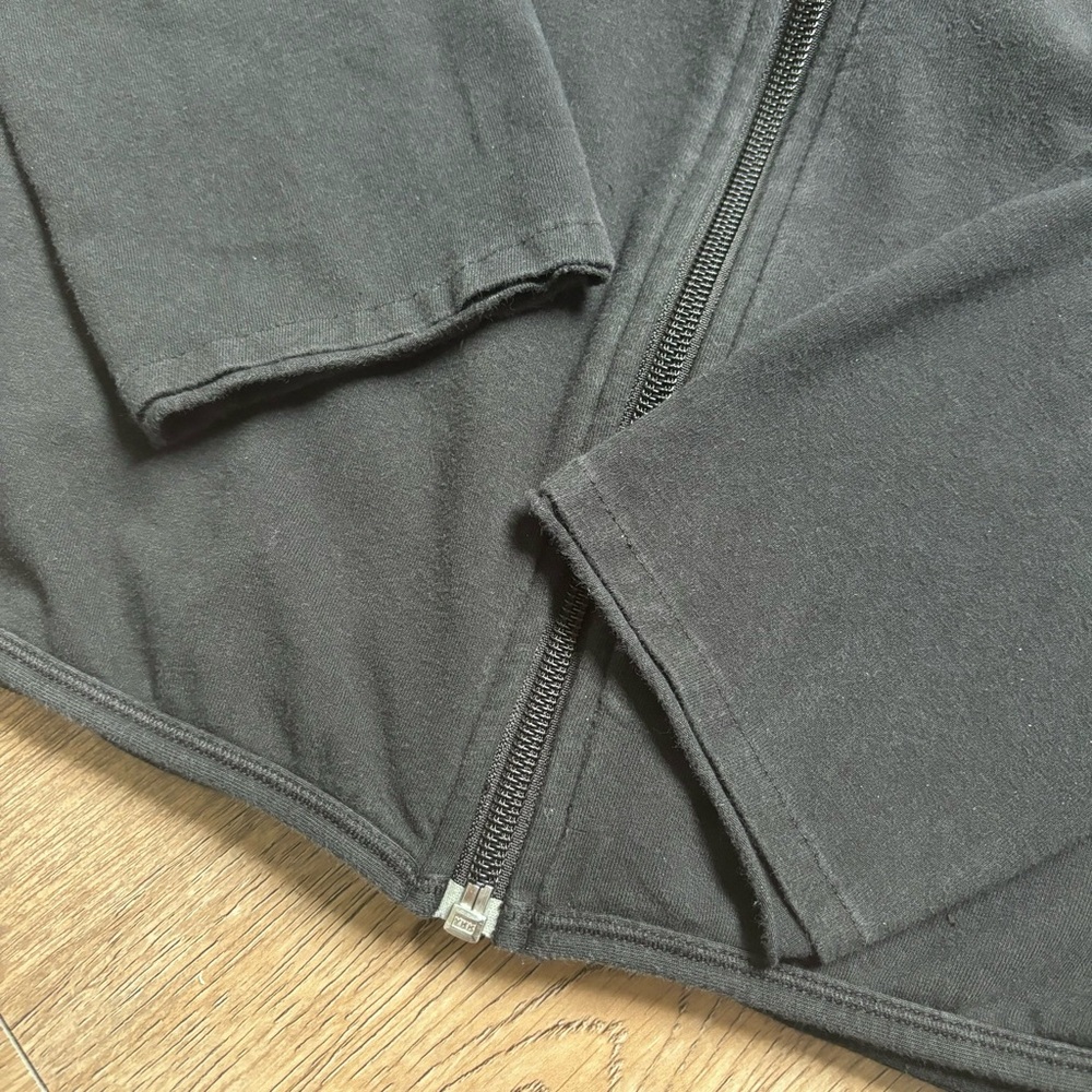 Nike Athletic Fitted Zip Up Long Sleeve Black Top - Picture 6 of 7